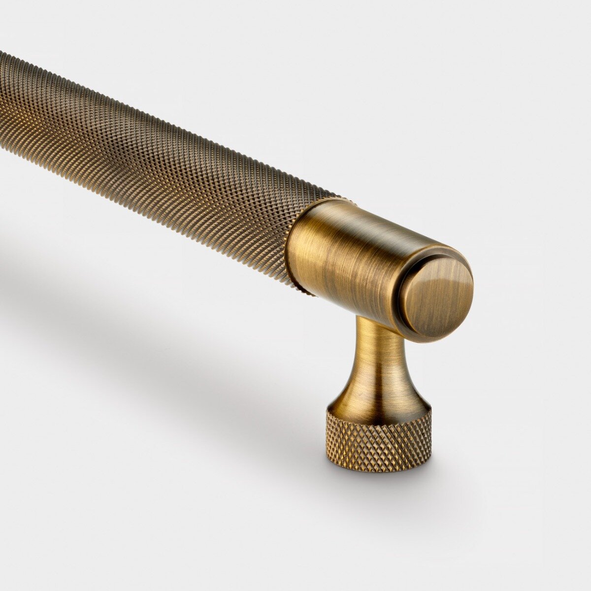 Brass Bar Handle - Antique Gold - Hole Centre 632mm - Knurled